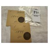 1895 and 1899 Indian head pennies