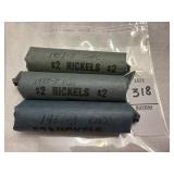One roll of 1951, 1952, 1953 US nickels