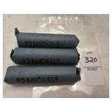 One roll of 1951 and two rolls of 1952 US nickels
