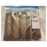 Five rolls of unspecified US nickels