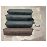 One roll of 1952, 1954, 1958, 1959 US nickels