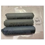 One roll of 1951, 1952, 1953 US nickels