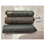 One roll of 1951, 1952, 1953 US nickels