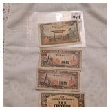 vintage Japanese 50 Sen banknote, [2]10 Yen