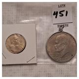 1776ï¿½1976 Eisenhower Bicentennial Dollar mounted