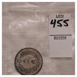 vintage Japanese 50 Sen silver coin from the