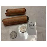 One roll of US centennial quarters, one roll of