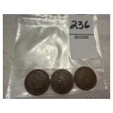 Three Indian Head Cents