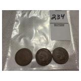 Three Indian Head Cents