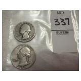1935 and 1950 U.S. Washington quarter