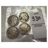 Four Buffalo nickels