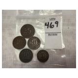 Two 1916 & one 1918 German Empire 10 Pfennig