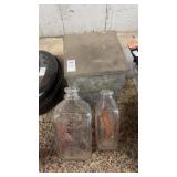 Vintage galvanized metal milk porch box from