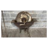 Antique Hand-crank Wet Stone, 2ft diameter, 4in.