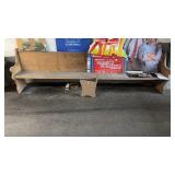 Vintage 12ft wooden church pew (no contents)
