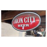 Vintage oval metal Irony City beer sign