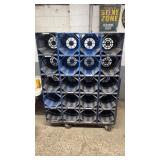 Mobile storage cart with built in crate shelving