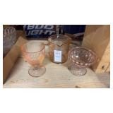 Lot of Pink Depression Glass