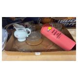 Tray Lot of Glassware, Pink Depression and More