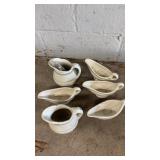 Vintage white ceramic pitchers and gravy boats