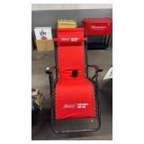 Red Budweiser branded zero gravity reclining