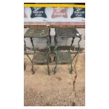 2 Vintage 2-tier Cast Metal Plant Stands