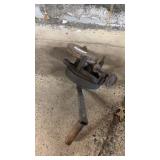Vintage hand crank bench grinder
