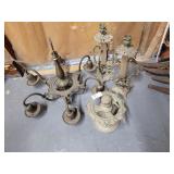 Vintage candle holders & lights