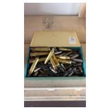 Container of Assorted Brass and Ammo