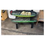 Vintage Yuengling surfboard fiber board bench