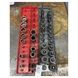Lot of 2 drive impact sockets - 3/8 in and misc