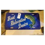 Boat Relocation Device License Plate