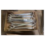 Lot of various large sized wrenches