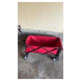 Red collapsible folding utility wagon
