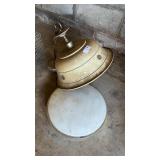 Vintage MCM metal hanging swag light fixture