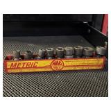Set of Snap-on metric impact sockets