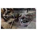 Lot of Metal Parts and Items Under Table