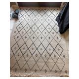 Cream Moroccan style trellis area rug 62.5 X 88