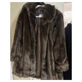 Womens brown faux fur coat size s