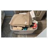 Tote of Tubular Bandages, Towels, Tablecloths,
