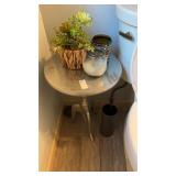 End Table with Decorative Faux Planter and