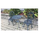 Cast Iron Metal Table and Chair Set