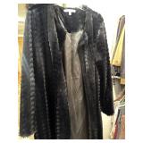 Womens ribbed black faux fur coat size L