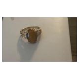 10 KT ring oval cabochon tiger