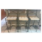 3 Heavy, Metal Tubular Bar/counter Stools