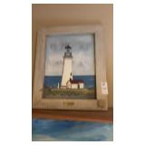 Hand painted folk art wall hanging depicting the