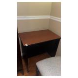 Wooden desk on wheels