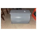 Gray plastic bread box