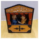 Cast iron mechanical Punch and Judy bank missing