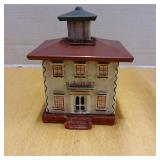 Vintage cast iron bank with cupola